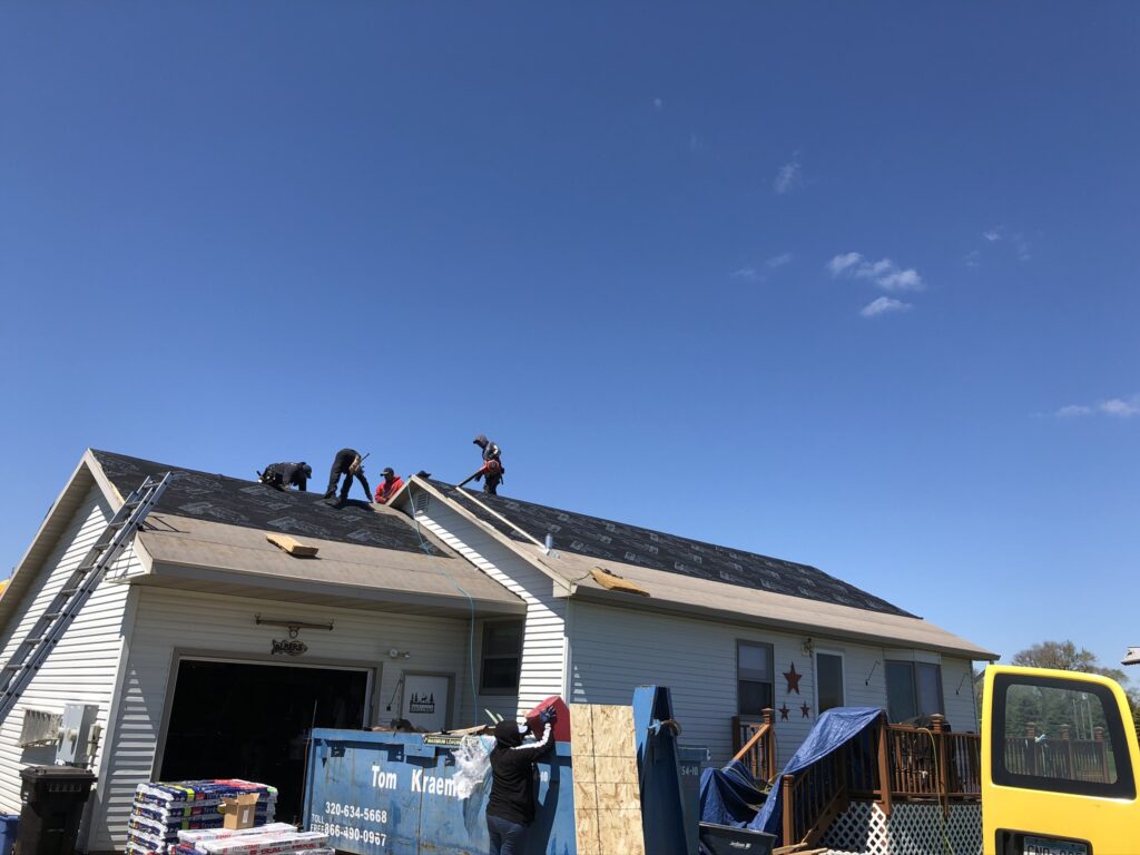 Completed roof replacement on a home in Villard, MN