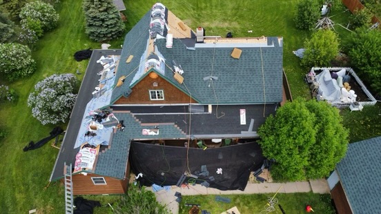 New asphalt roof on a home in Parkers Prairie, MN