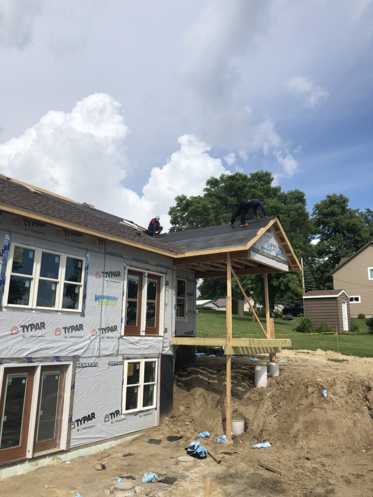 New construction asphalt roof on a home at Lobster Lake near Alexandria, MN