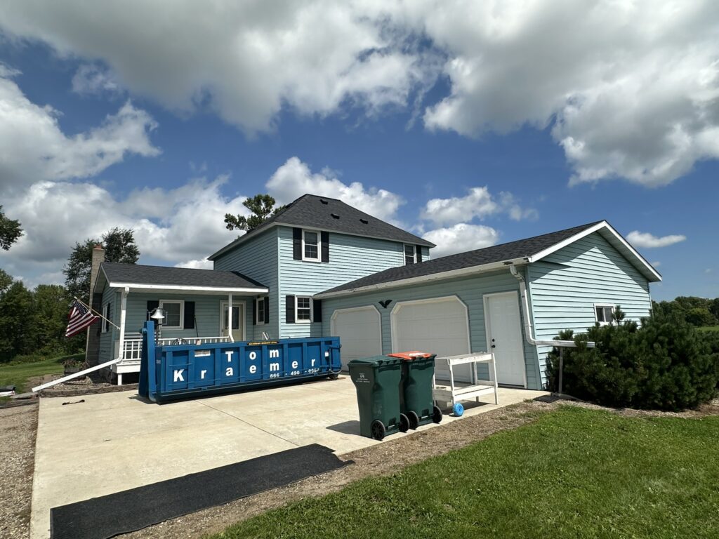 Osakis-area home with a new roof complete before siding replacement